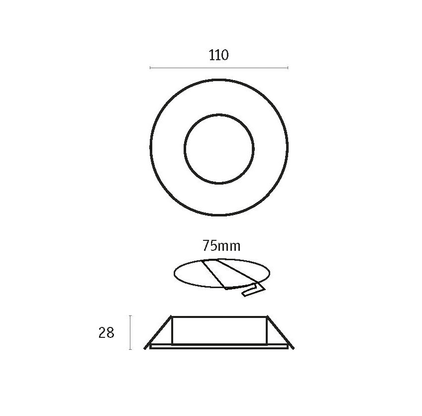 aRO REDONDO EMPOTRABLE BLANCO AIRE ø110mm        