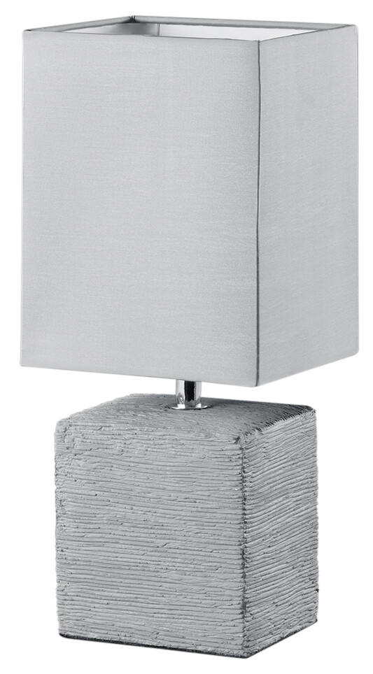 lAMPARA SOBREMESA PING E14 GRIS TRIO        