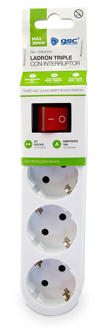 mULTICONECTOR TRIPLE C/INTERRUPTOR GSC          