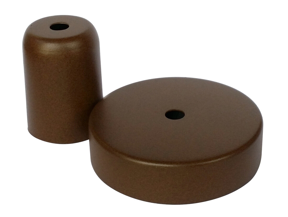 fLORON Y PORTALAMPARAS METALICOS MARRON         