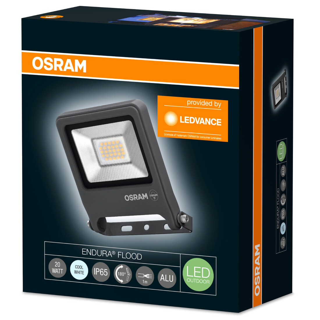 pROYECTOR LED EXTERIOR 50W 3000K IP65 GRIS OSRAM      