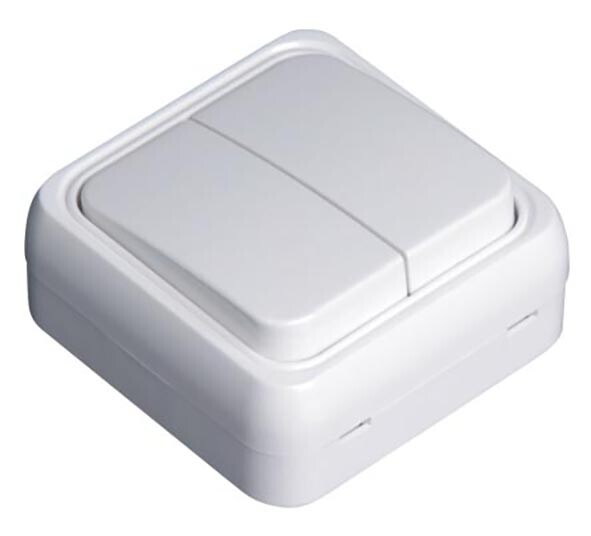 dOBLE CONMUTADOR DE SUPERFICIE BLANCO B&B        