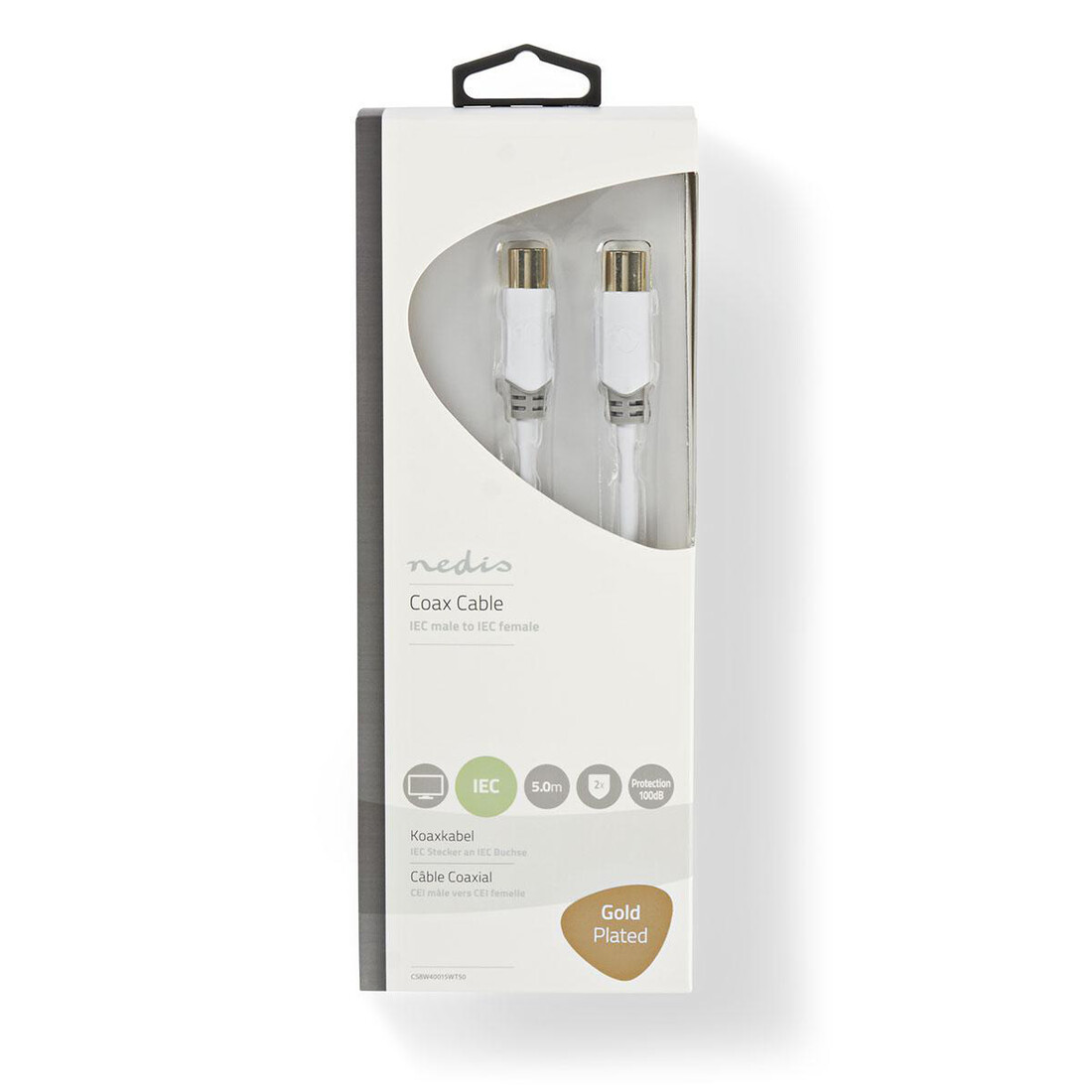 bL 5m CONEXION ANTENA CONECTORES DORADOS NEDIS       