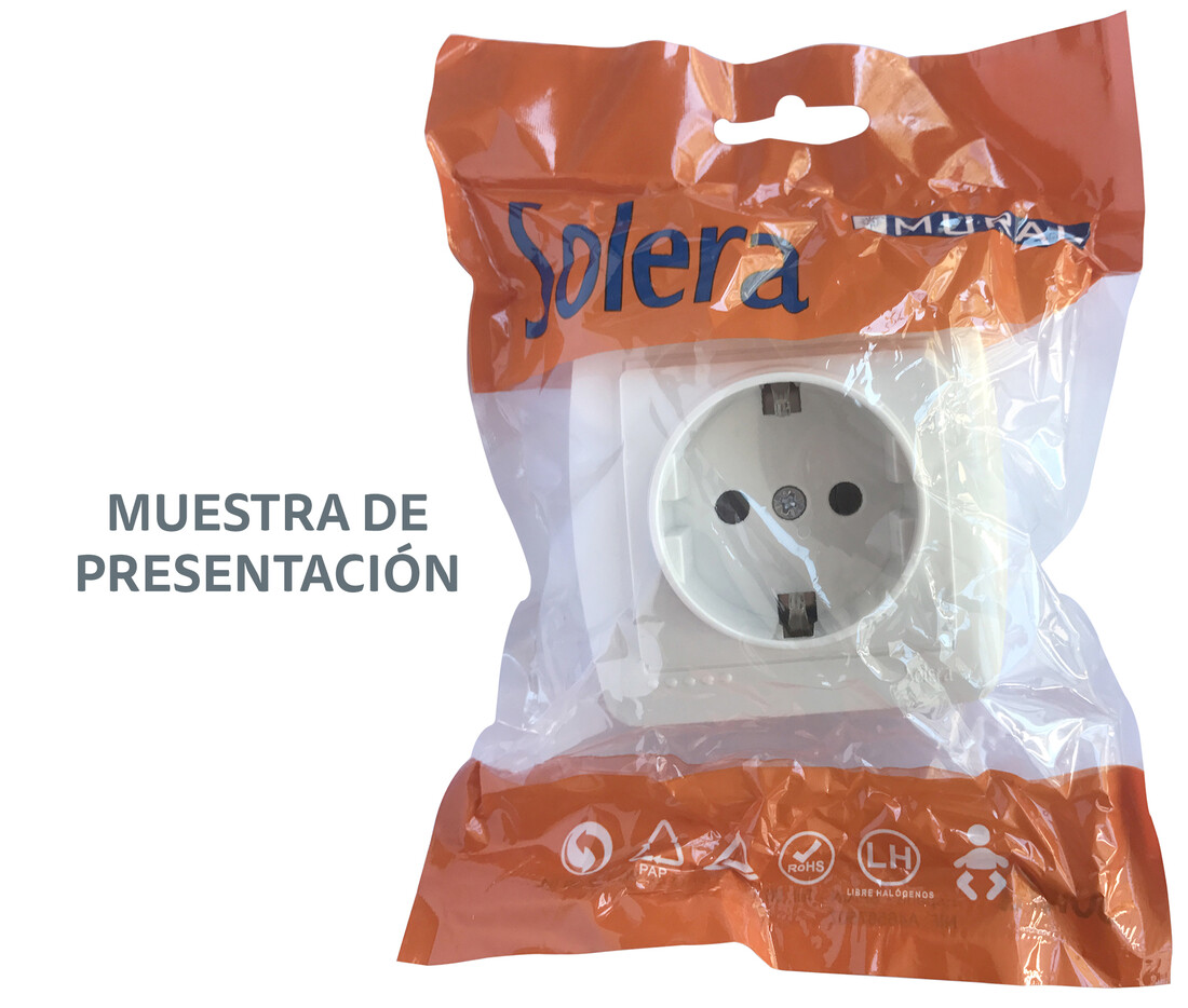 bASE SCHUKO + DOBLE CONMUTADOR SERIE MURAL       