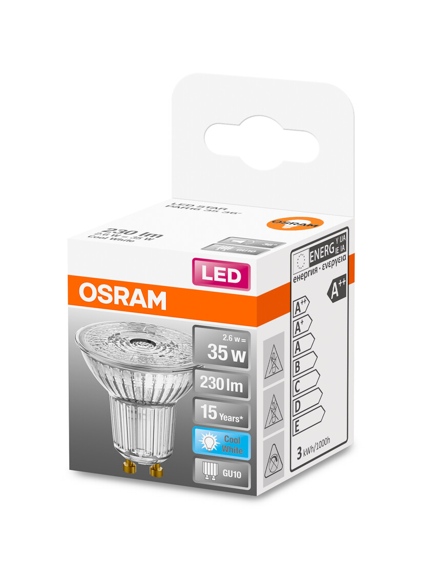 lAMPARA PAR16 LED GU10 2,6W 4000K 36° STAR OSRAM     