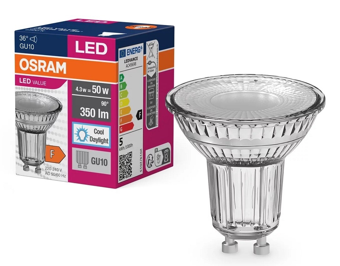 lAMPARA LED GU10 3,6W 6500K 36º VALUE OSRAM      