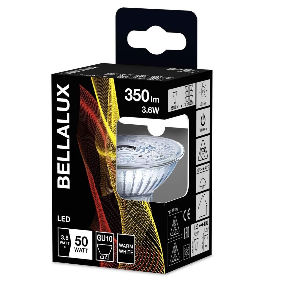 lAMPARA DICROICA LED 3,6W GU10 2700K BELLAL       