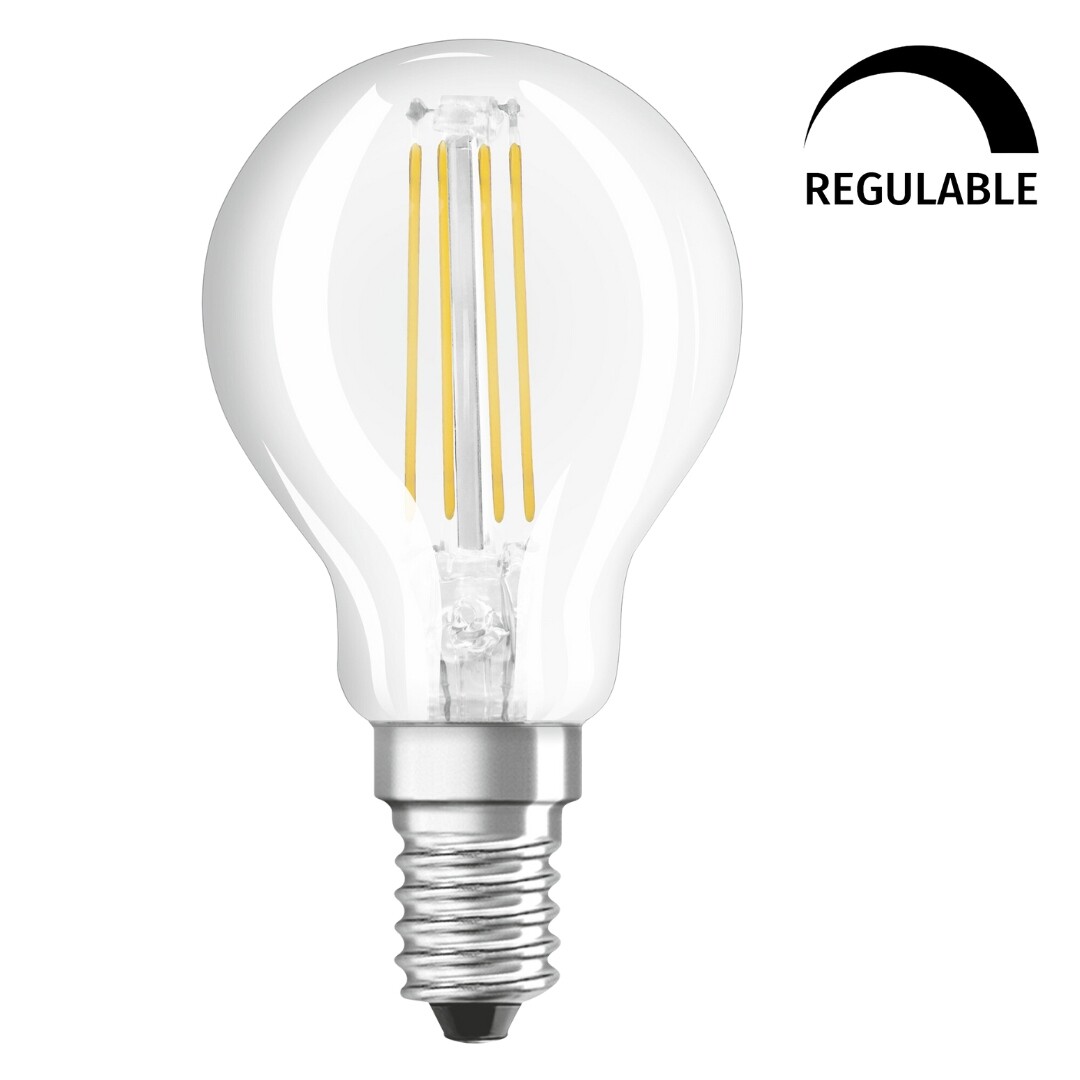 lAMPARA ESFERICA FIL LED REGULABLE E14 5W 4000K RETROFIT OSRAM    