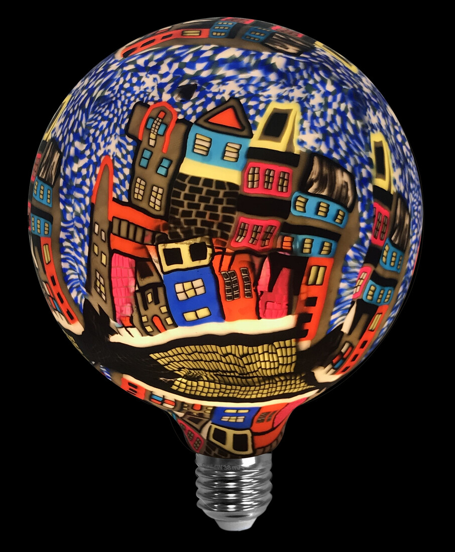 lAMPARA LED GLOBO CASAS AZUL E27 4W 3000K      