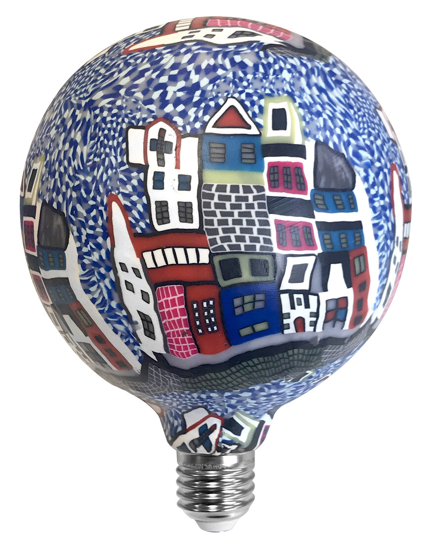 lAMPARA LED GLOBO CASAS AZUL E27 4W 3000K      