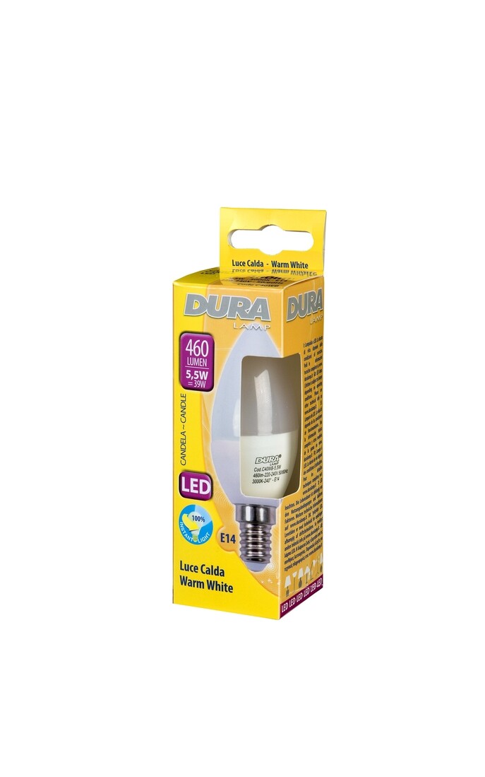 lAMPARA VELA LED E14 5,5W 3000K DURALAMP       