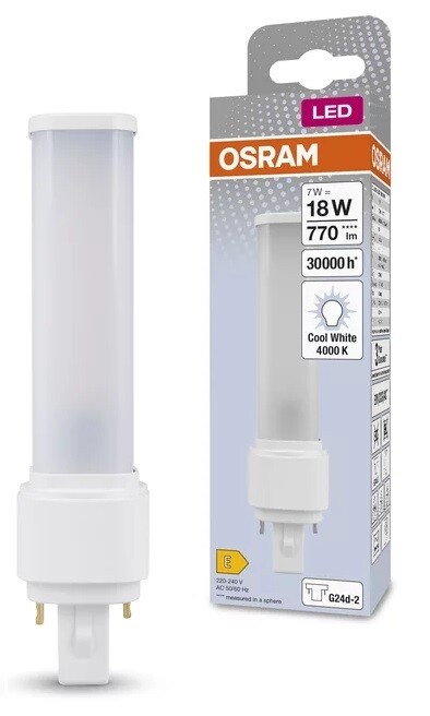 lAMPARA PL DULUX D LED 2 PIN 7W G24D3 4000K    