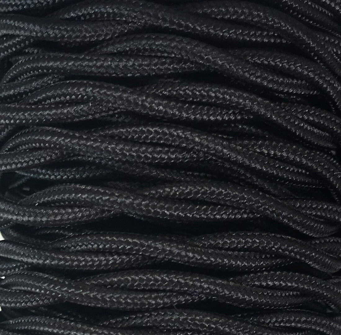 cABLE TRENZADO NEGRO TEXTIL 5m