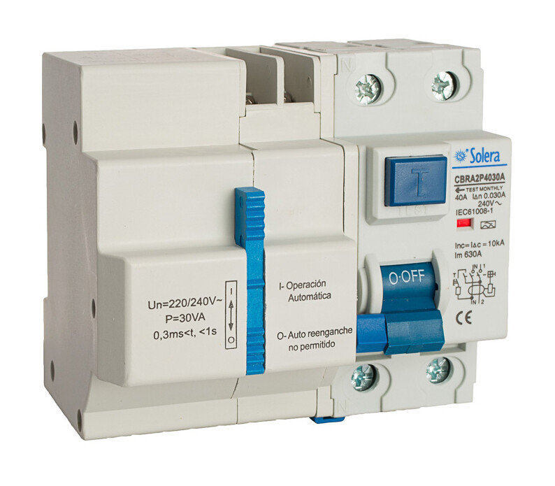 dIFERENCIAL CON REARME 2P 40A 30mA CLASE A SOLERA