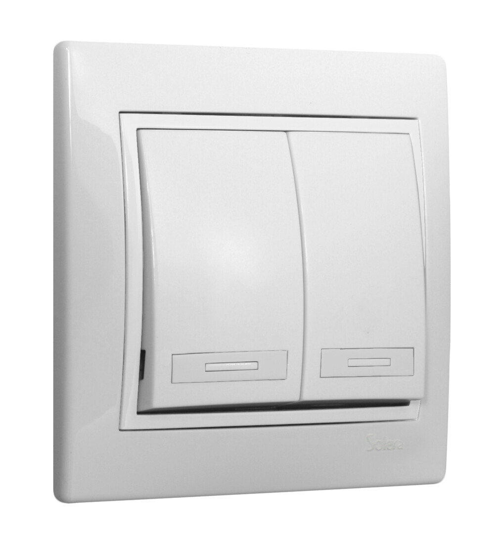 dOBLE INTERRUPTOR-CONMUTADOR BLANCO EUROPA          