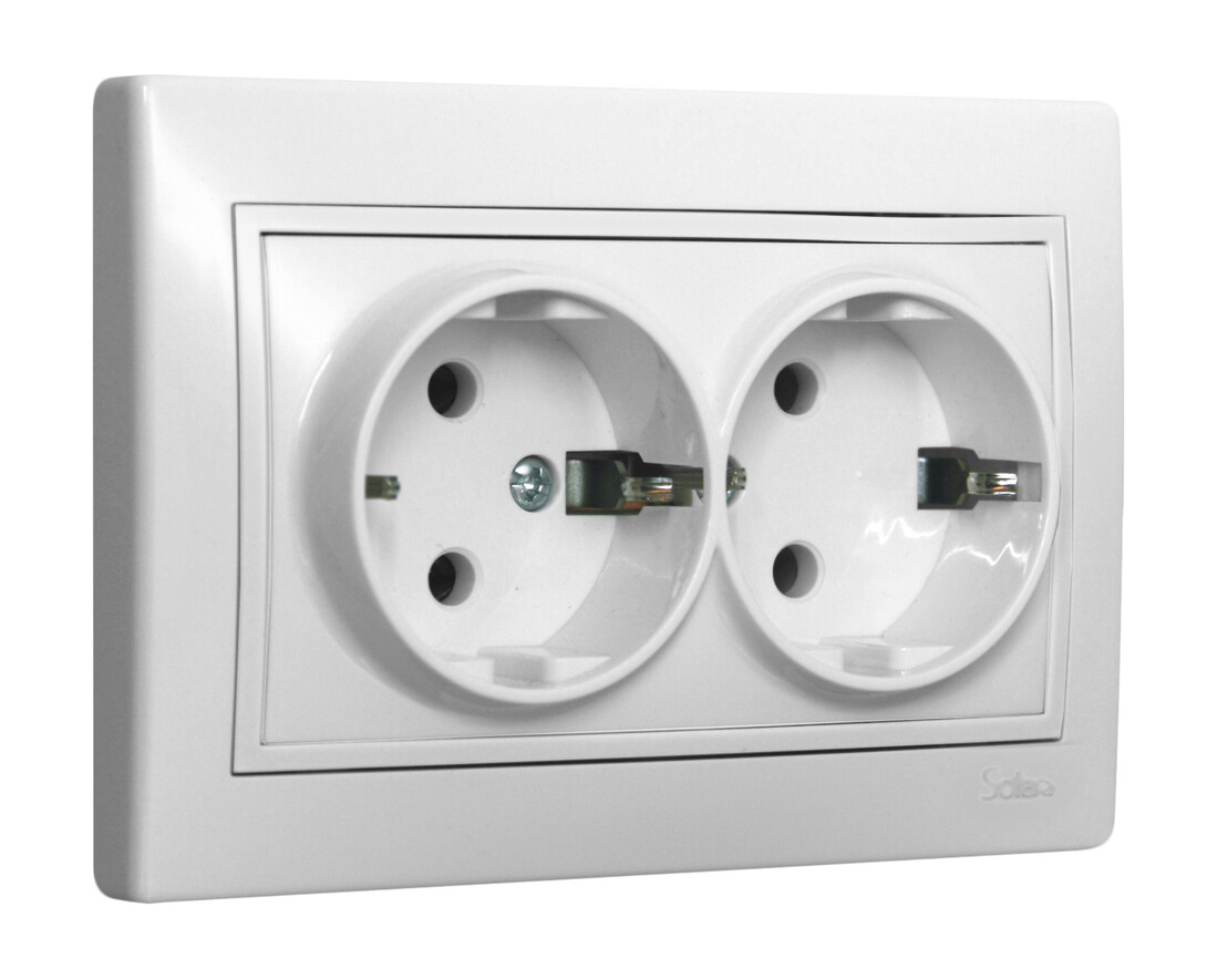 bASE DOBLE SCHUKO 2P+T BLANCA SERIE EUROPA       