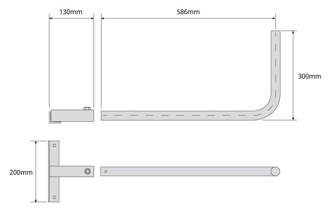 sOPORTE MASTIL VENTANA 30x60cm.          