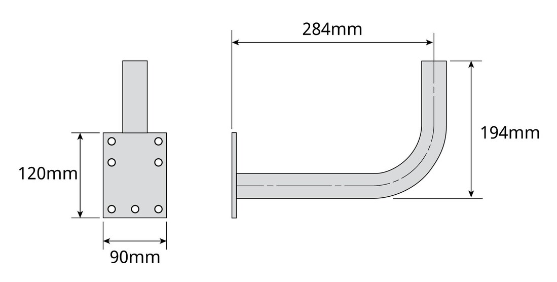 sOPORTE DE PARED EN L DISCOS 60/80cm. TELEVES      