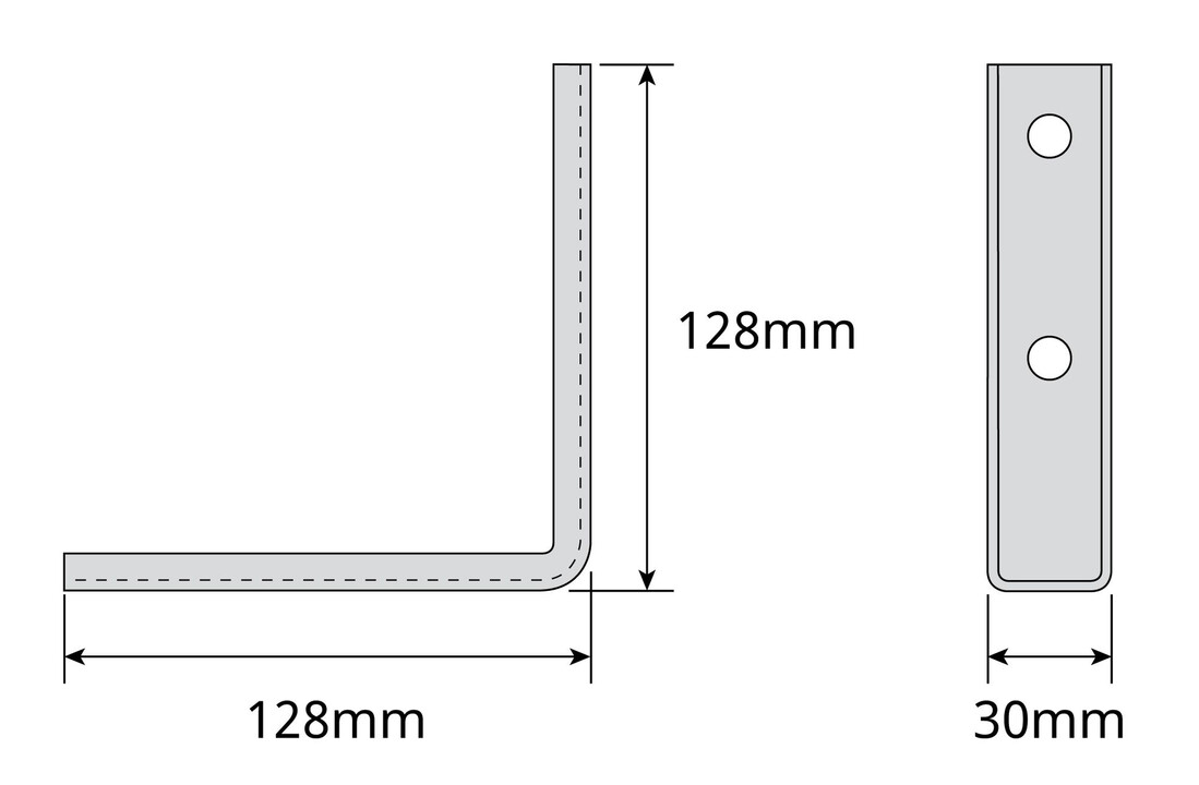 sOPORTE ESCUADRA ATORNILLABLE 128mm.          