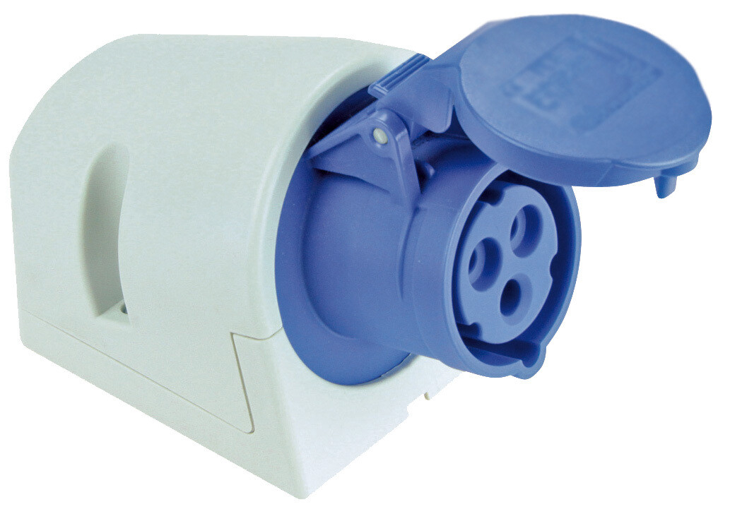 bASE SUPERFICIE CETAC 2P+T AZUL 16A 230V SOLERA