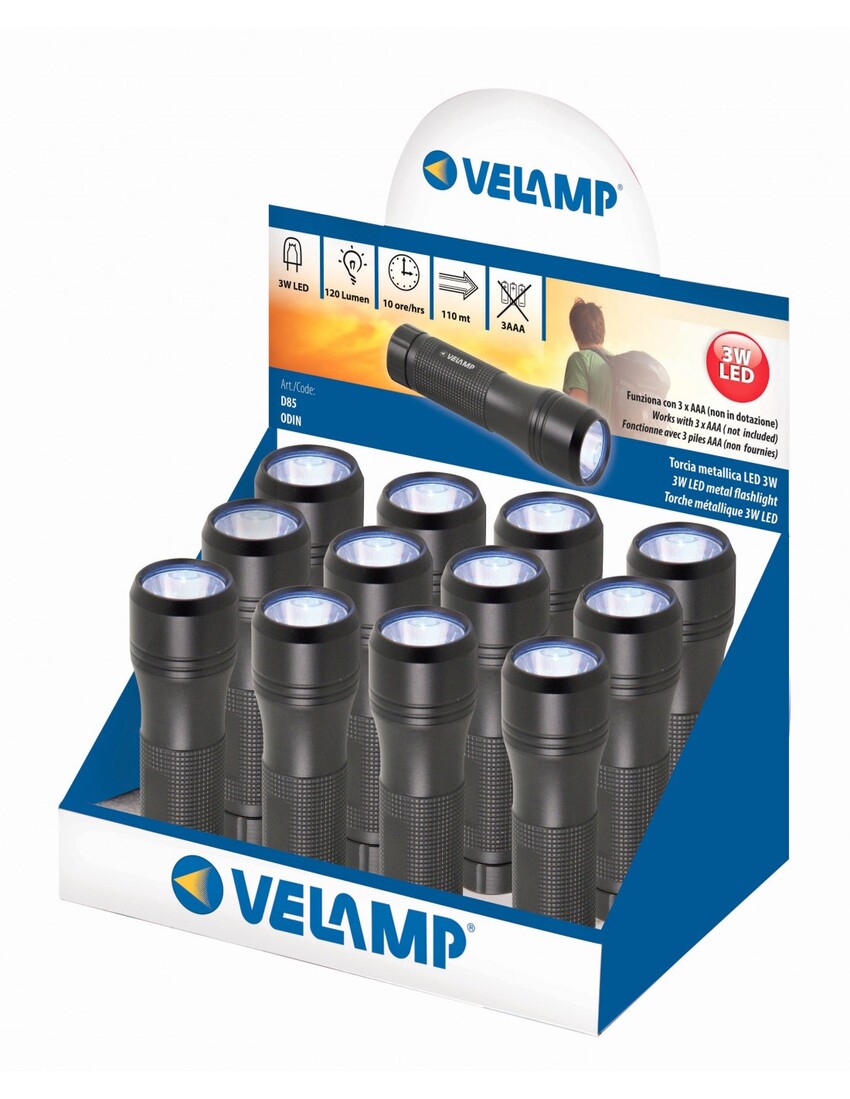 lINTERNA LED BOLSILLO 3W 120Lm VELAMP        