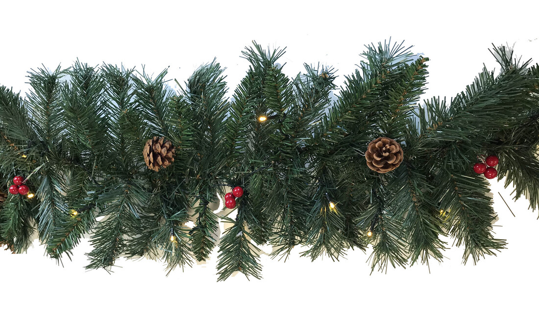 bOA NAVIDAD LED PIÑAS Y BOLAS 180cm       