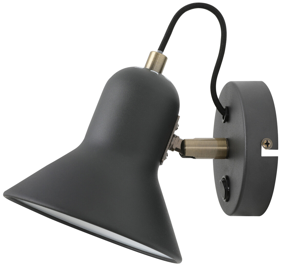 lÁMPARA APLIQUE E27 F-BRIG DE PARED NEGRO BOSTON       