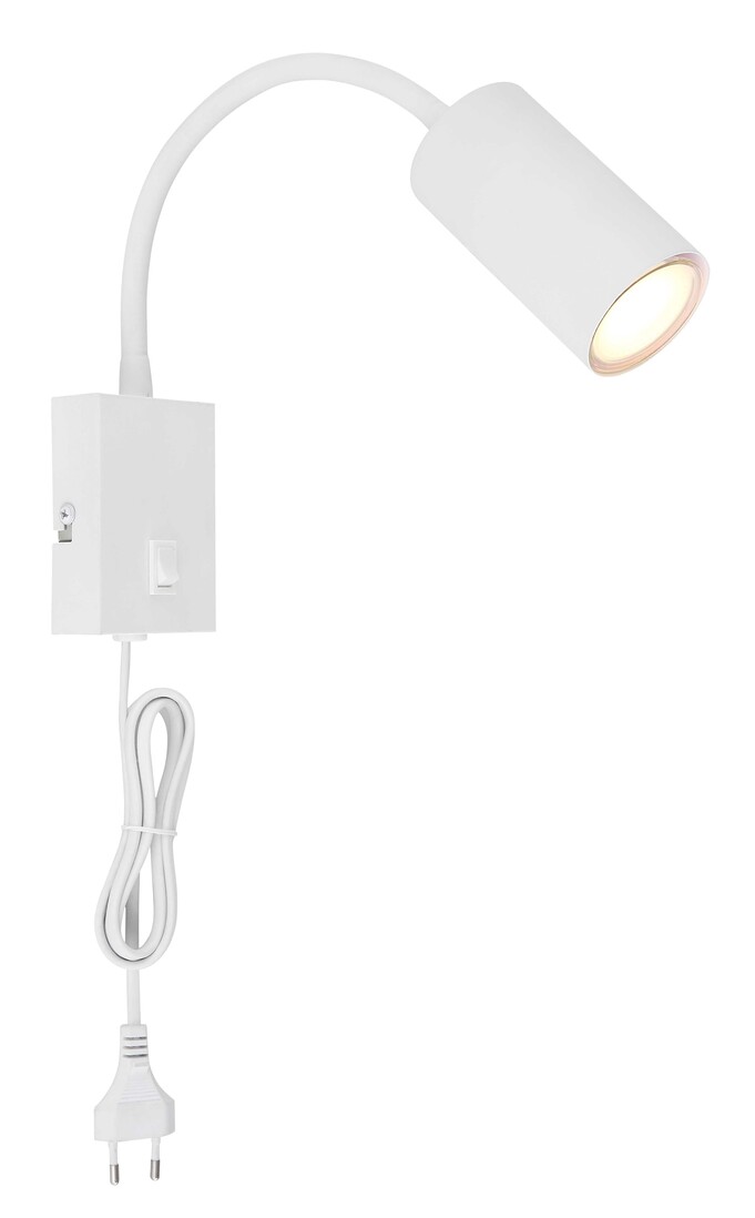 aPLIQUE ROBBY GLOBO DE PARED PLASTICO Y METAL BLANCO 1XGU10 25W    