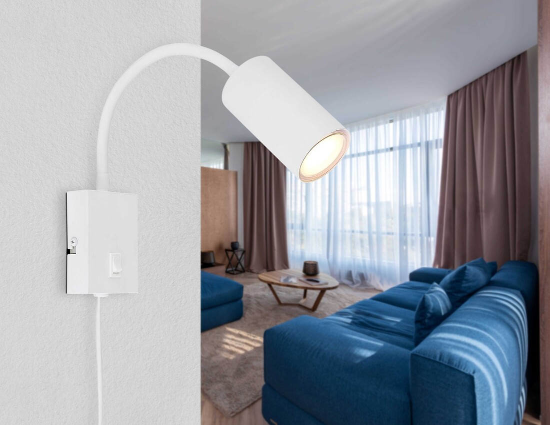 aPLIQUE ROBBY GLOBO DE PARED PLASTICO Y METAL BLANCO 1XGU10 25W    