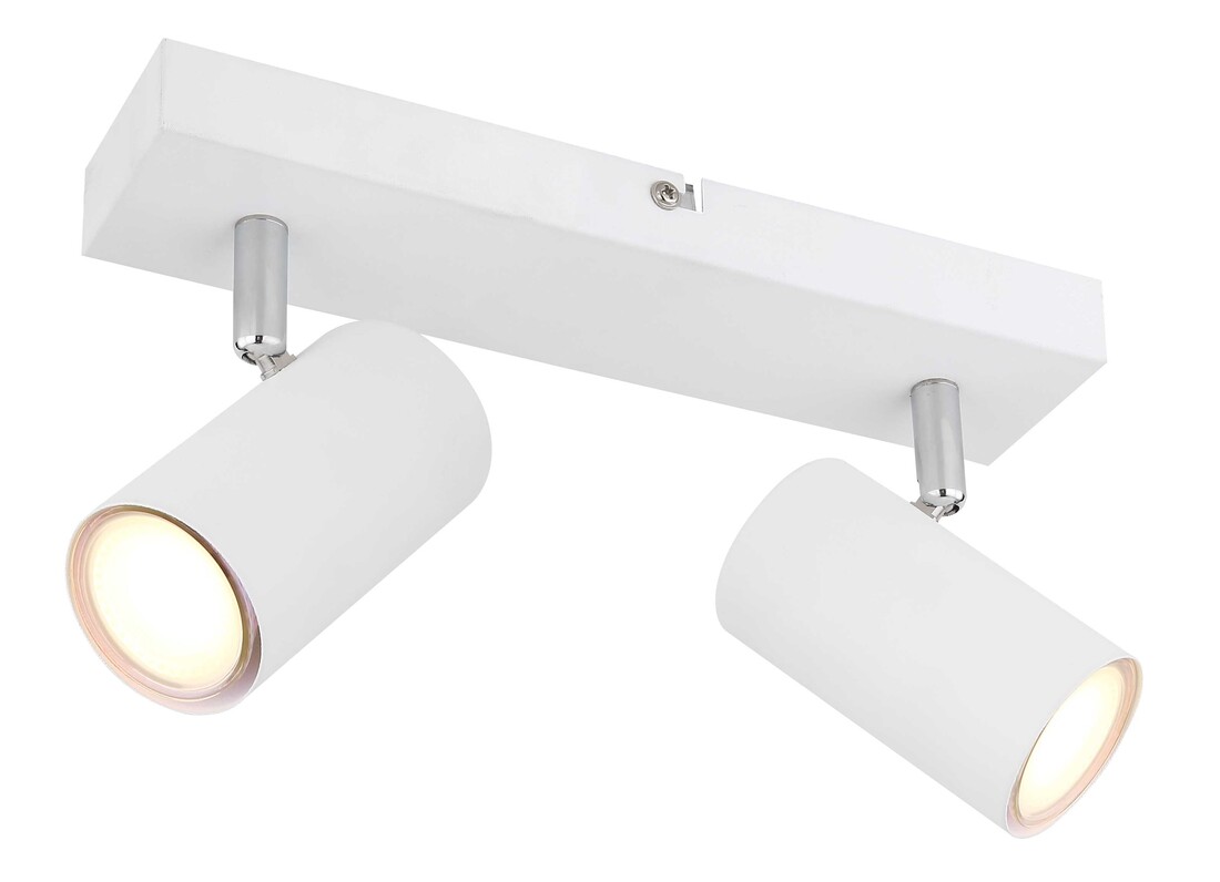 rEGLETA METAL BLANCO 2XGU10 25W ROBBY GLOBO       