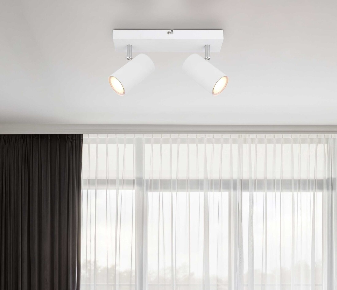 rEGLETA METAL BLANCO 2XGU10 25W ROBBY GLOBO       