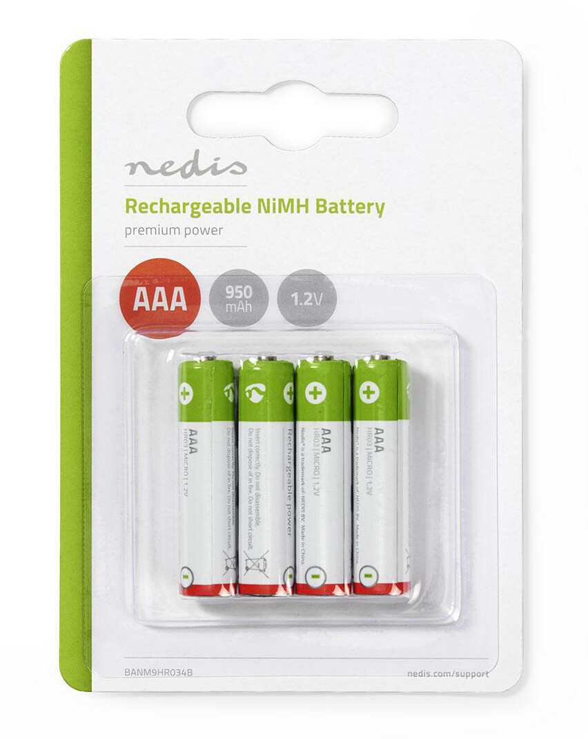pILA RECARGABLE R3 AAA 4 x 1.2V NI-MH NEDIS