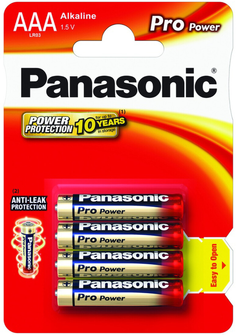 pILA 4 x ALCALIN LR03 AAA PANASONIC PRO POWER 1.5V    